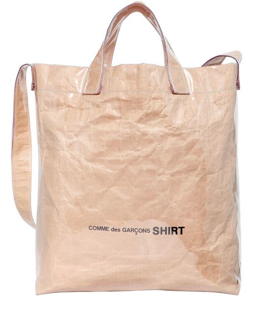 Sac tote en papier recouvert de plastique et logo Comme des Garçons en  coloris Neutre | Lyst