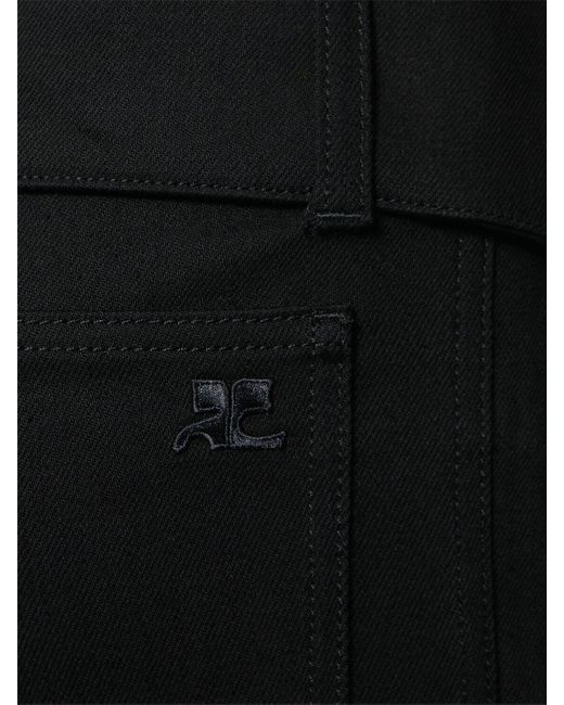 Courreges Black Double Belt Denim Pants
