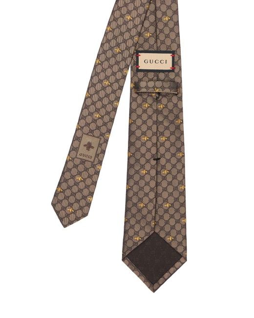 Cravate en soie gg bees 7 cm Gucci pour homme en coloris Natural
