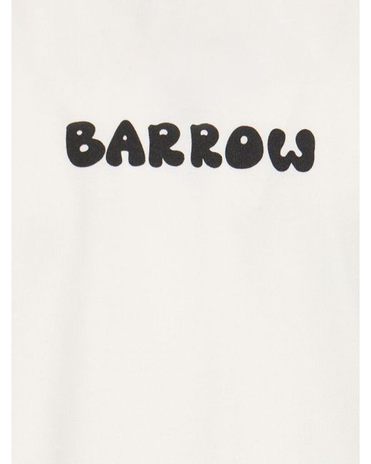 T-shirt in cotone con stampa di Barrow in White da Uomo