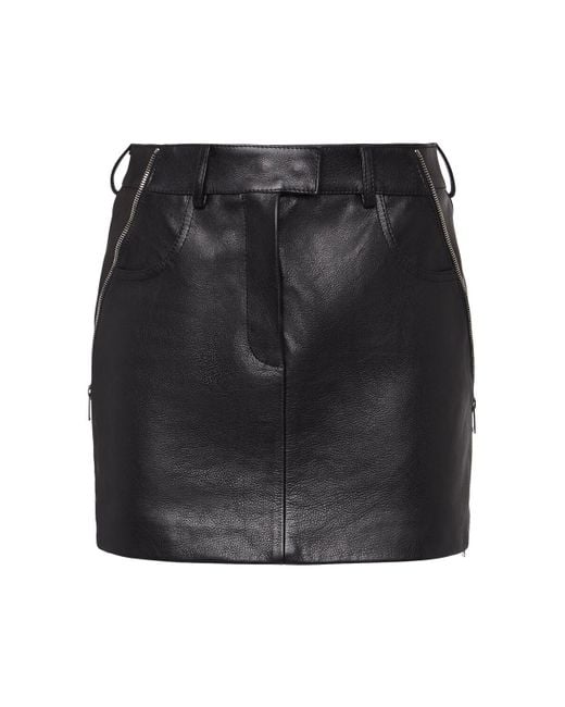 Femme Jupe Courte En Cuir Alexander McQueen en coloris Black