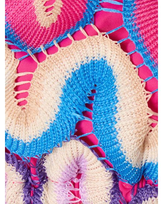 PATBO Pink Crochet Triangle Bikini Top