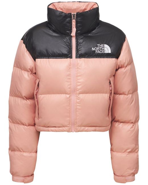 The North Face Pink Nuptse Cropped Down Jacket