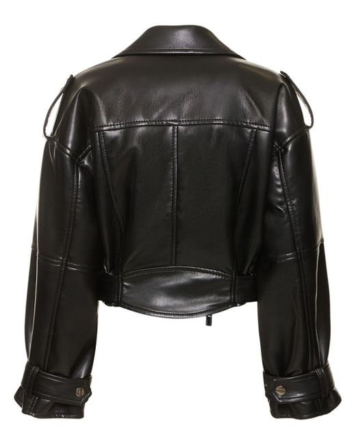 ANDAMANE Black Nova Oversize Faux Leather Jacket