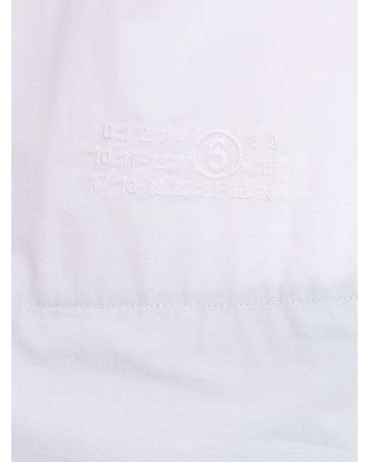 MM6 by Maison Martin Margiela White Cotton & Viscose Midi Dress