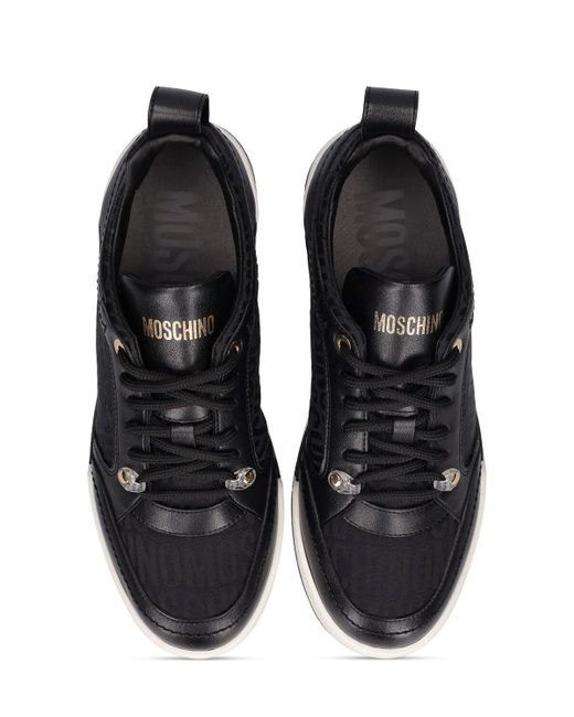 Sneakers con logo jacquard mm Moschino de color Black