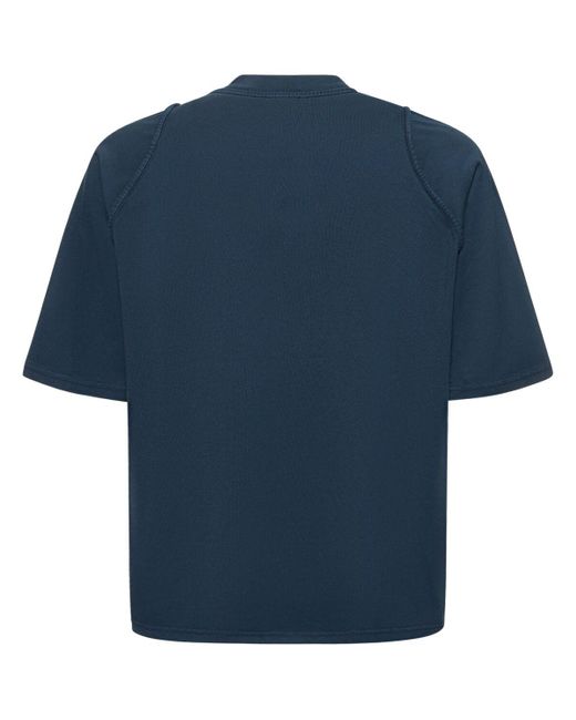 Jacquemus Blue Le T-shirt Camargue Logo-embroidered Top for men
