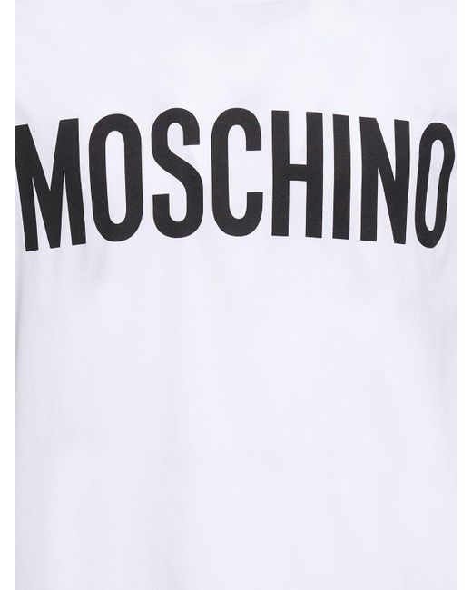 Moschino T-shirt Aus Baumwolle Mit Logodruck in White für Herren