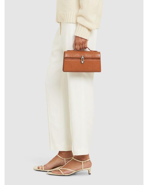 SAVETTE Brown Echsenlederpochette "symmetry"