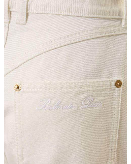 Jeans rectos de denim Balmain de color White