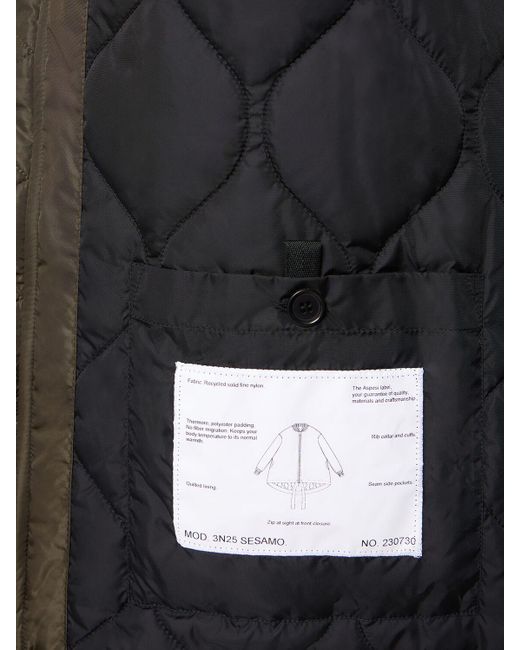 Aspesi Green Padded Nylon Jacket