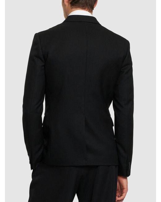 Versace Black Formal Double Breasted Wool Jacket for men