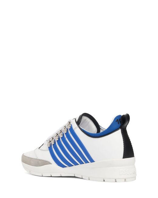DSquared² Blue Logo Leather Sneakers for men