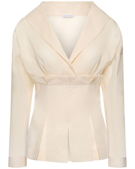 Alberta Ferretti シアコットンオーガンザシャツ Natural