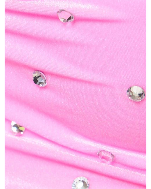 DSquared² Pink Embellished Chenille Bikini Top