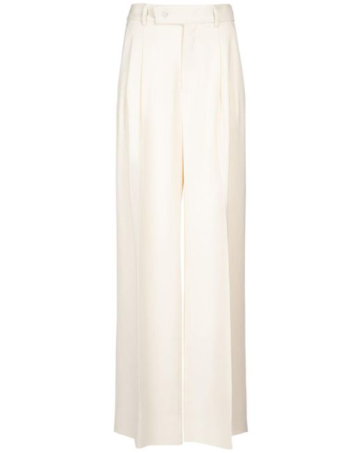 Pantaloni vita alta in twill di viscosa di Amiri in White