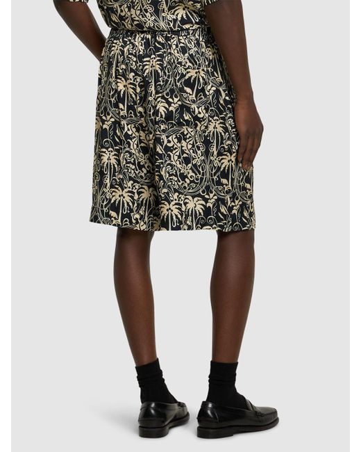 Laneus Herren Viscose Bermuda Shorts in Black für Herren