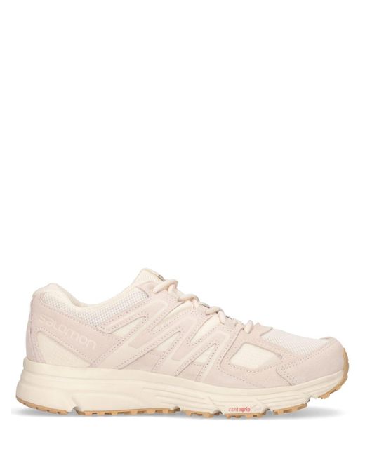 Salomon Pink X-mission 4 Suede Sneakers