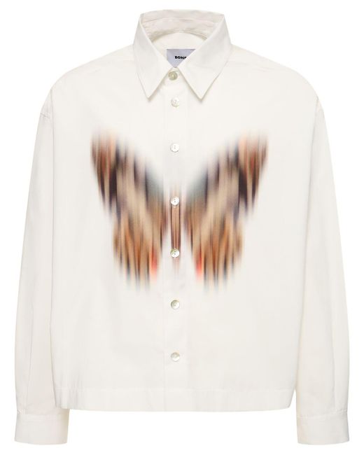 Chemise en coton imprimé papillon Bonsai pour homme en coloris White