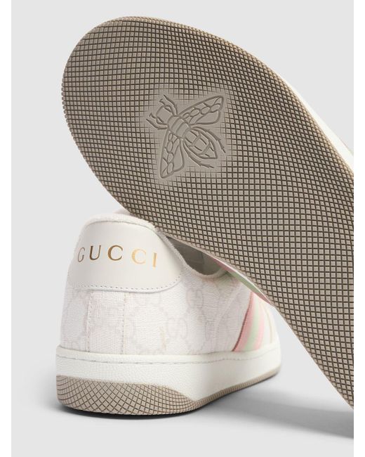 Gucci White 30mm Hohe Sneakers Aus Canvas "screener"