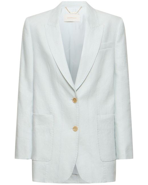 Zimmermann Blue Natura Linen Blazer