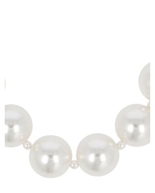 Collier en fausses perles à deux rangées Magda Butrym en coloris White