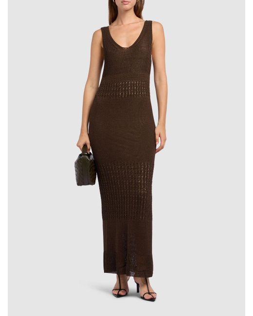 Mujer Vestido Largo De Punto Max Mara de color Brown