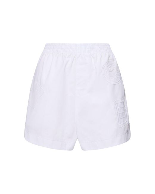 Mujer Shorts De Algodón Lacoste de color White
