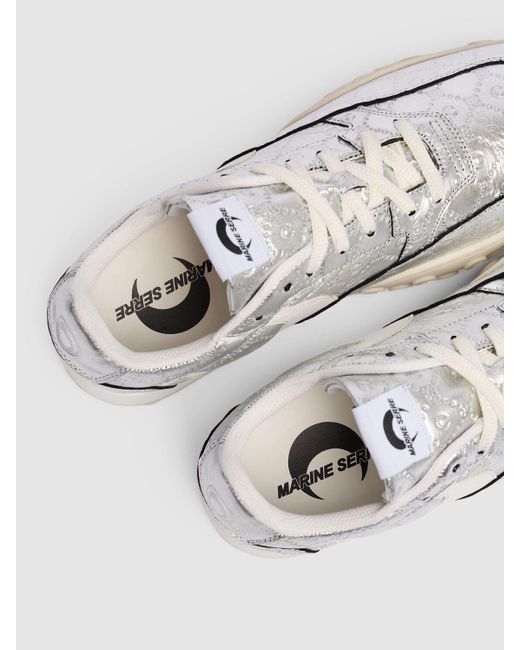 Sneakers low top moonwalk lamé di MARINE SERRE in White da Uomo