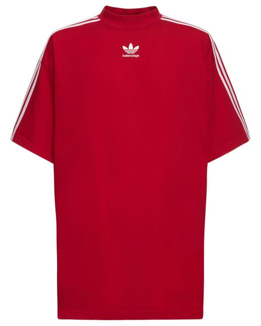 Balenciaga Red Adidas Oversize Cotton T-shirt for men