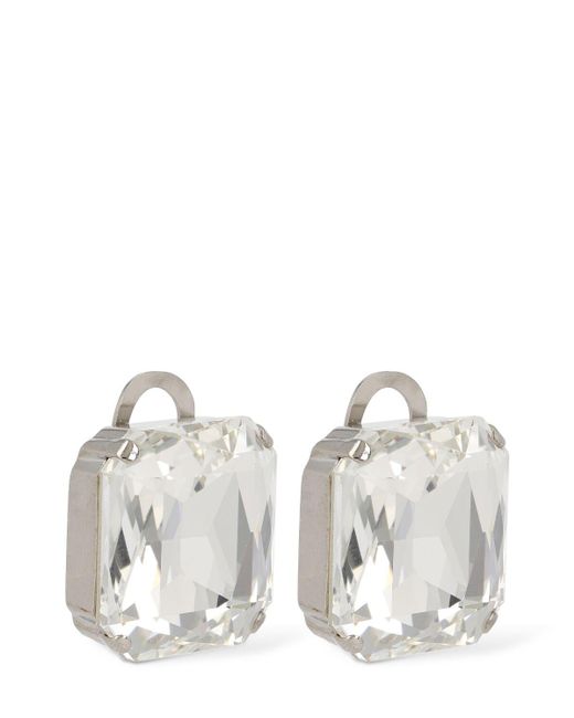 Moschino White Still Life With Heart Crystal Earrings