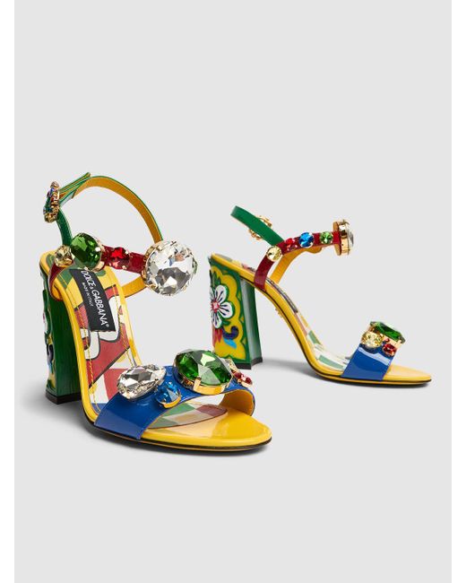 Sandali keira in vernice 105mm di Dolce & Gabbana in Multicolor