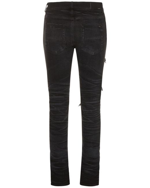 Amiri Black Sequin Thrasher Cotton Stretch Jeans for men