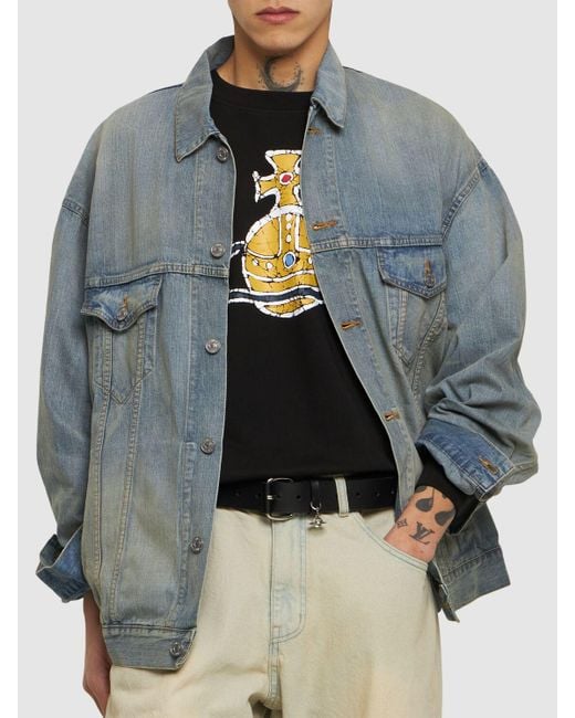 Cinturón de piel con logo 3,5cm Vivienne Westwood de hombre de color White