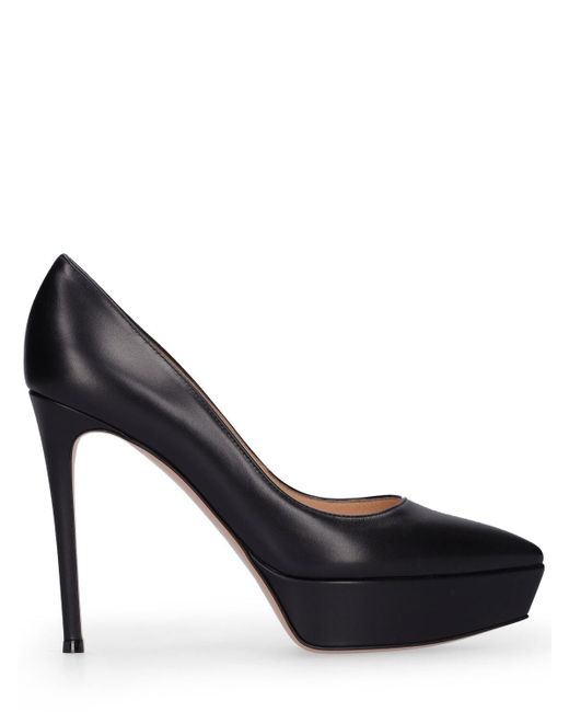 Gianvito Rossi 115mm Dasha Leather Platform Pumps in Black Lyst
