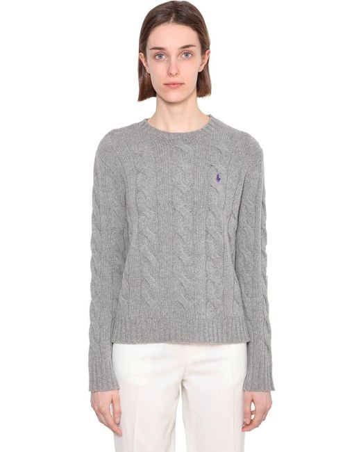 Polo Ralph Lauren Julianna Merino Wool & Cashmere Sweater in Grey (Grey) |  Lyst Australia