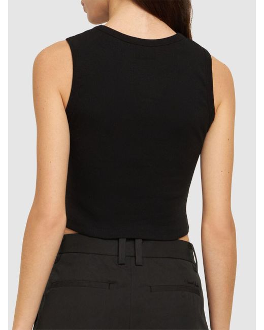 DUNST Black Essential Cropped Tank Top