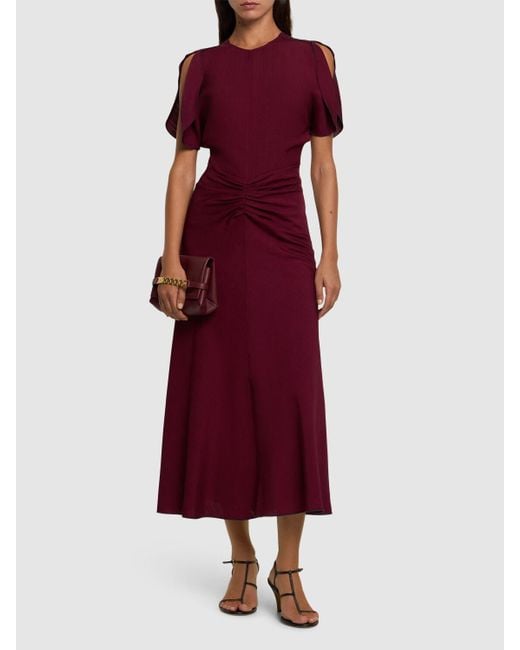 Victoria Beckham Red Long Burgundy Sm Dress