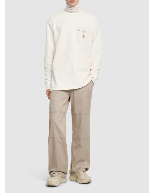 メンズ Moncler コットンスウェットシャツ(ポケット付き) Natural
