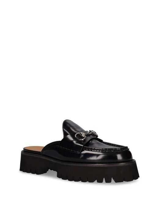 Gucci Black 35Mm Sylke Leather Mules
