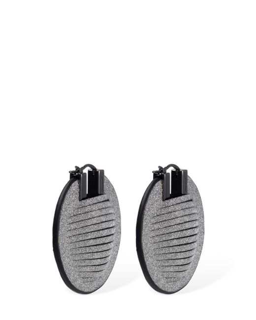 SO-LE STUDIO Gray Geo Leather Earrings