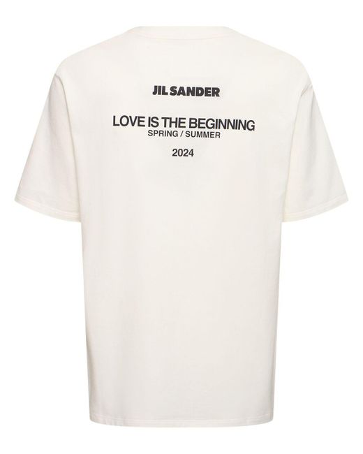 Jil Sander White Cotton Jersey Long T-shirt for men