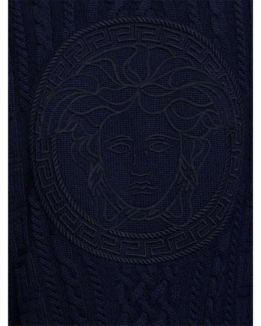 Versace Pullover Aus Wollstrick Mit Medusa in Blue für Herren