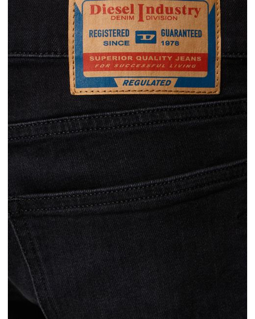 Jeans slim fit d-strukt in denim di cotone di DIESEL in Black da Uomo
