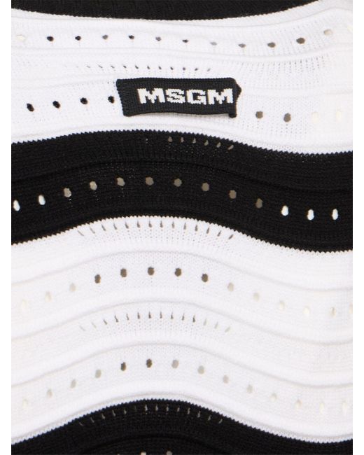 MSGM ストライプニットカーディガン Black