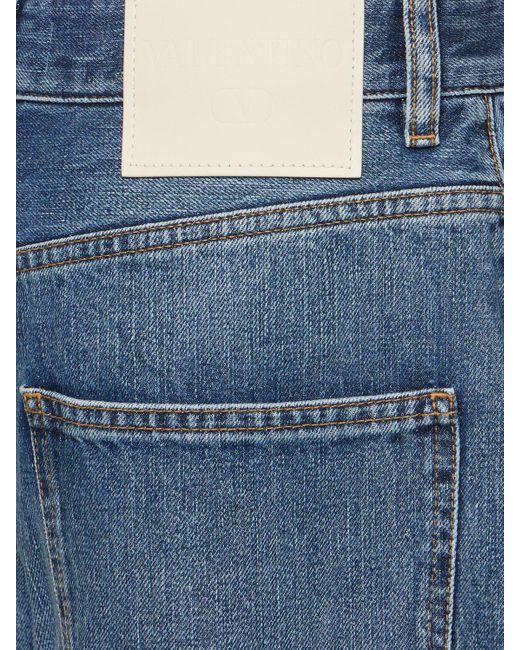 Valentino Blue Boyfriend-jeans Aus Baumwolldenim