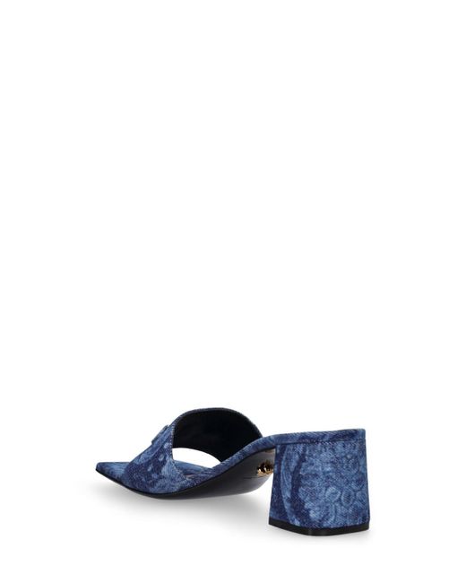 Sandalias de denim 55mm Versace de color Blue