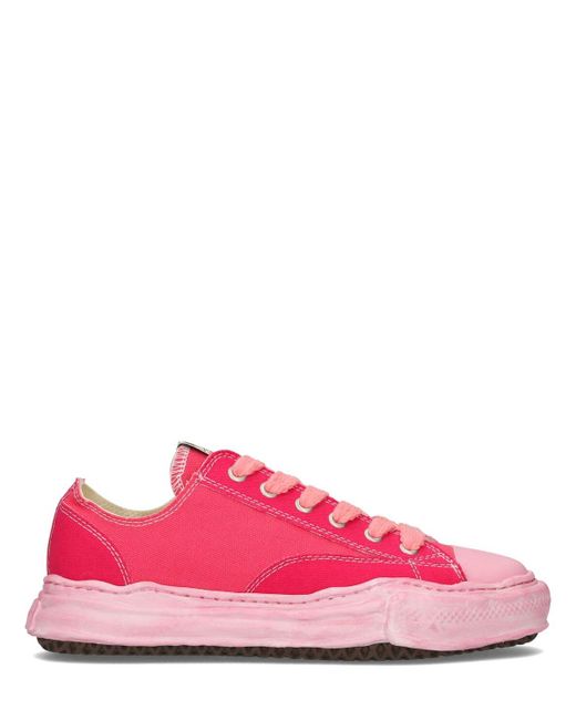 Mihara Yasuhiro Pink Peterson Over Dyed Canvas Low Sneakers for men