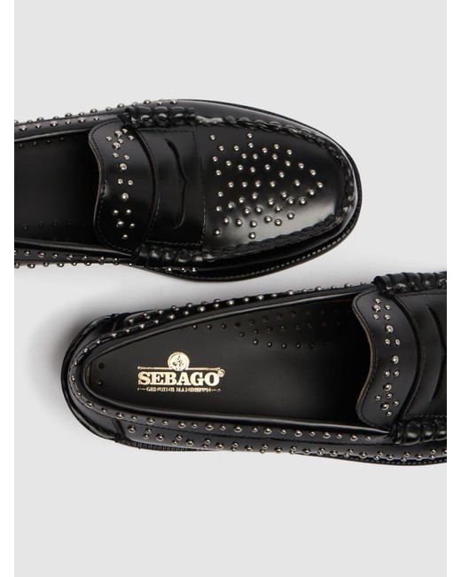 Sebago Black Dan Studded Leather Loafers