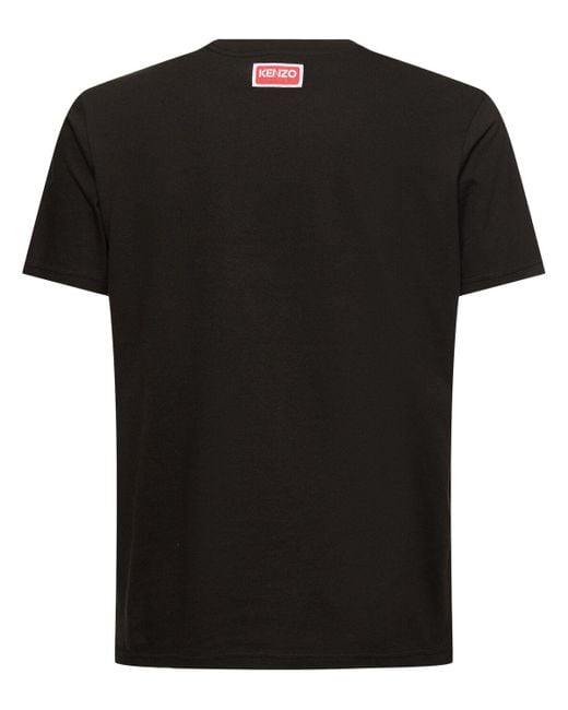 KENZO Black Tiger Embroidery Cotton Jersey T-Shirt for men